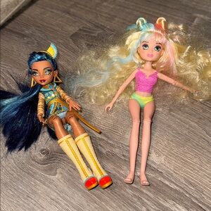 Lot of 2 Fashion Dolls - Monster High &  Mermaid High Spring Break Finly doll